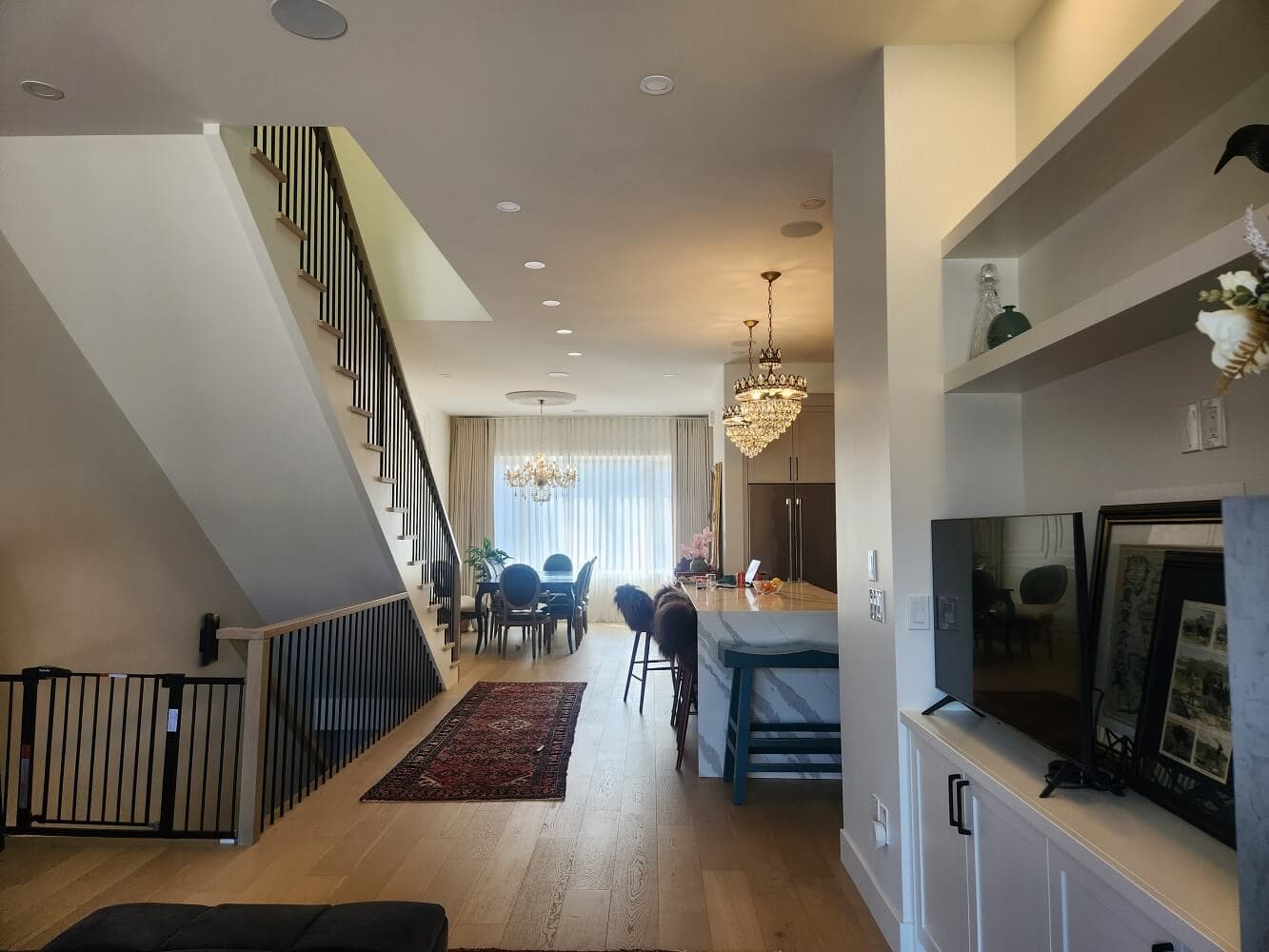 Waterproof rigid-core luxury vinyl plank flooring replicating authentic natural wood grain
