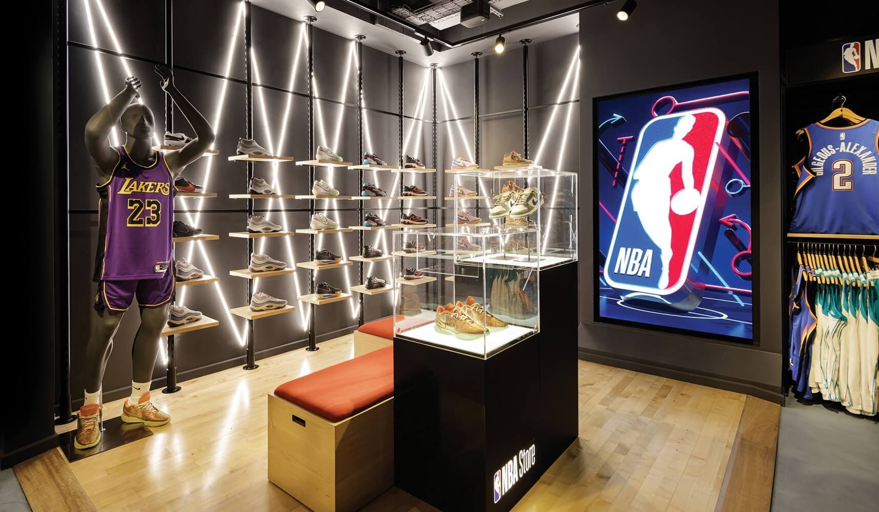 Solar shades in modern retail storefront showroom